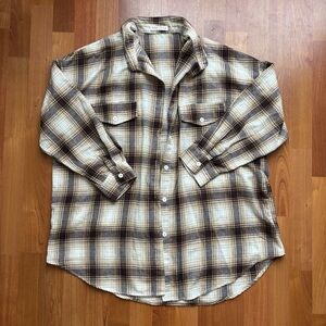 Women’s brown and cream flannel size large